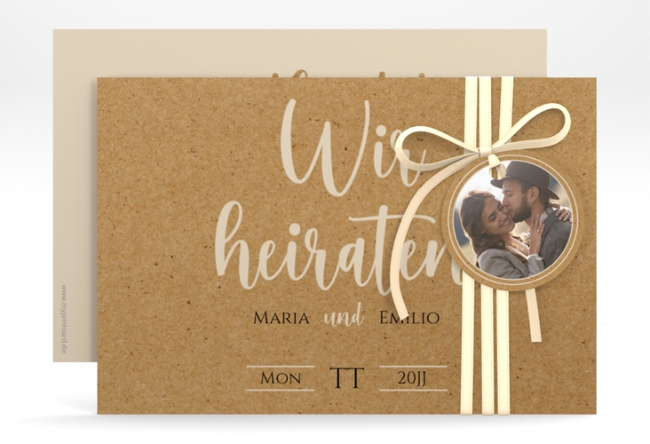 Save the Date-Karte Noble A6 Karte quer hochglanz mit elegantem Schriftzug