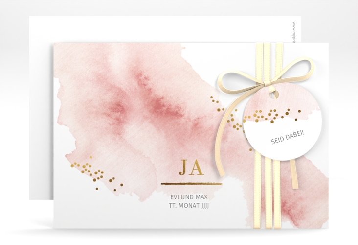 Save the Date-Karte Pastell A6 Karte quer rosa