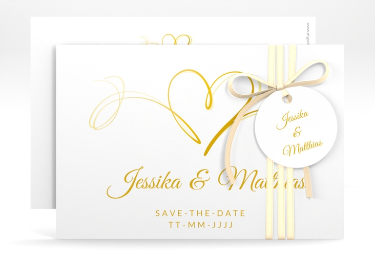 Save the Date-Karte Envie A6 Karte quer gold