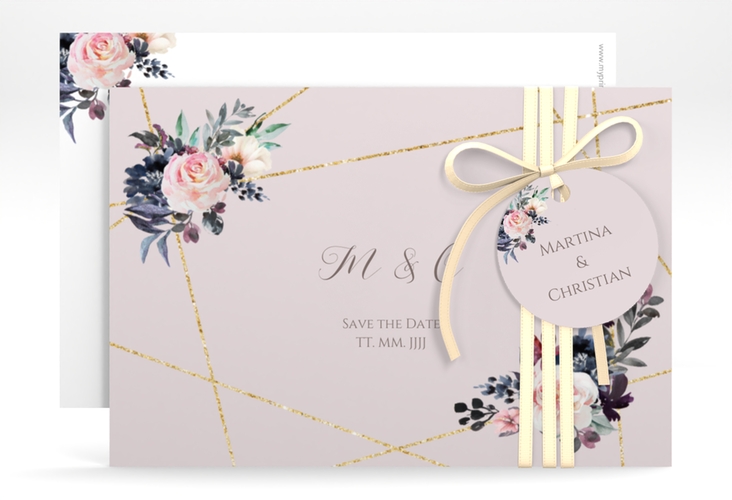 Save the Date-Karte Azalie A6 Karte quer