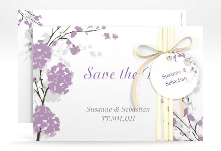 Save the Date-Karte Hochzeit Salerno A6 Karte quer flieder