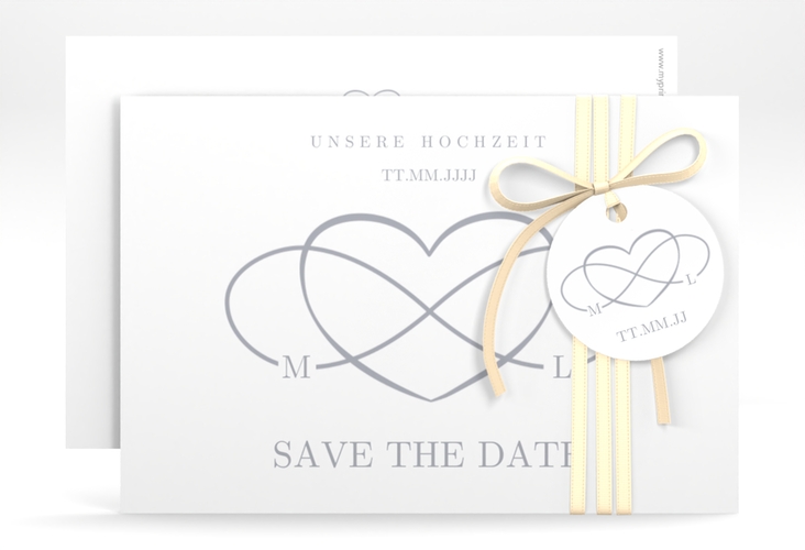 Save the Date-Karte Infinity A6 Karte quer grau hochglanz