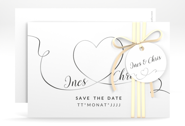 Save the Date-Karte Hochzeit Dolce A6 Karte quer weiss
