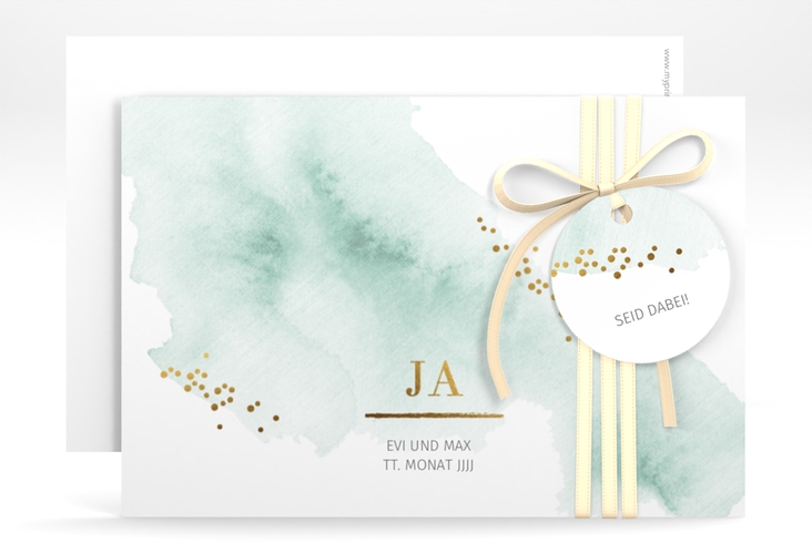 Save the Date-Karte Pastell A6 Karte quer mint