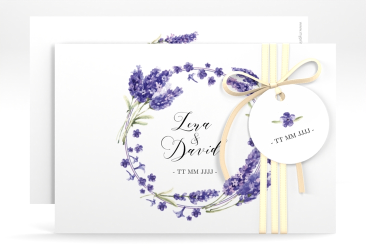 Save the Date-Karte Lavendel A6 Karte quer