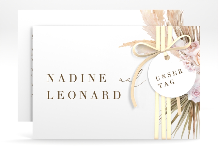 Save the Date-Karte "Nude" A6 quer weiss