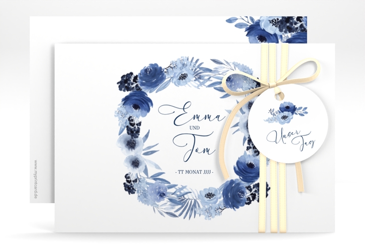 Save the Date-Karte Azzurro A6 Karte quer blau