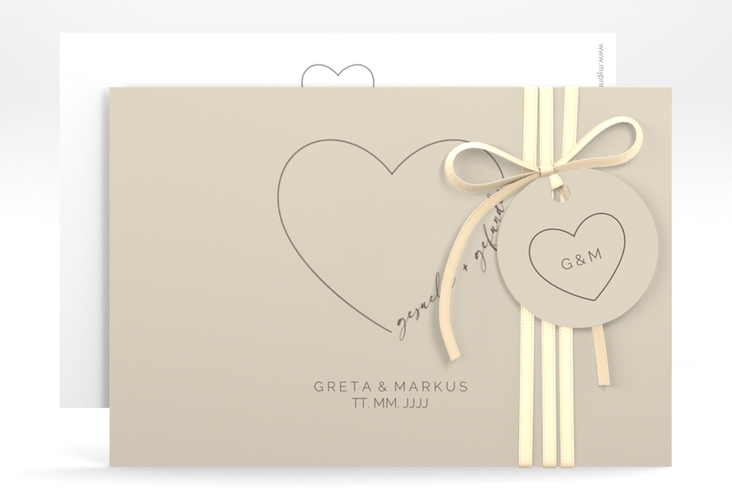 Save the Date-Karte Lebenstraum A6 Karte quer beige hochglanz