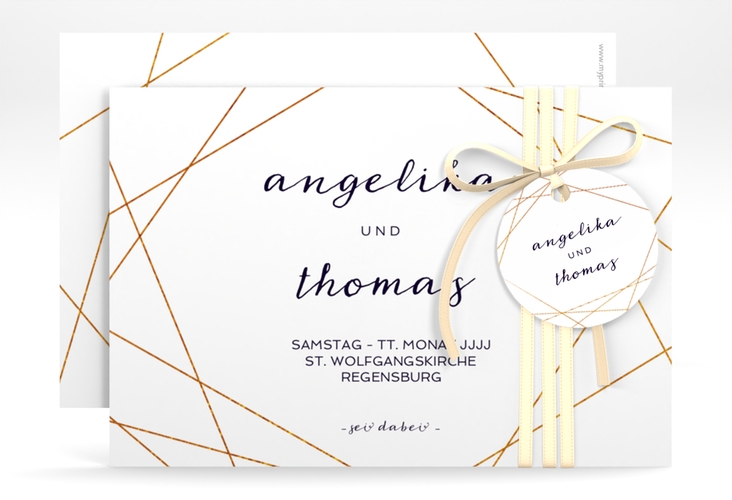 Save the Date-Karte Asymmetry A6 Karte quer weiss