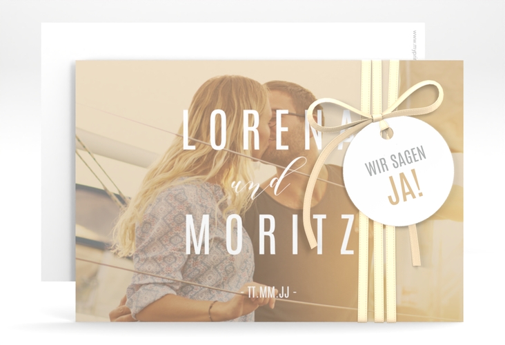 Save the Date-Karte Memory A6 Karte quer beige