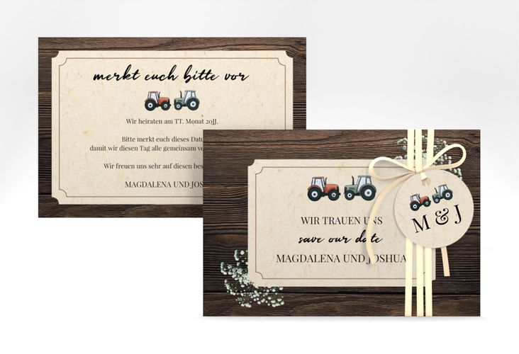 Save the Date-Karte Bauernhochzeit A6 Karte quer