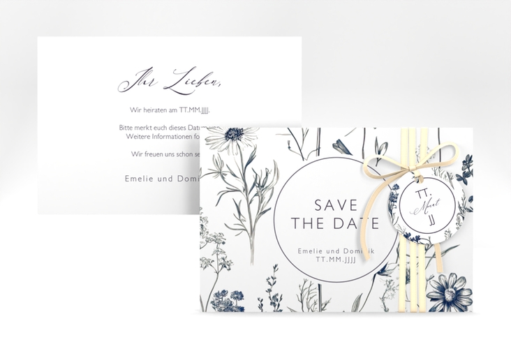 Save the Date-Karte Chinoiserie A6 Karte quer