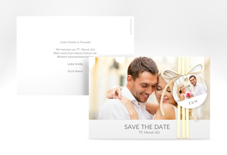 Save the Date-Karte Hochzeit Vista A6 Karte quer weiss