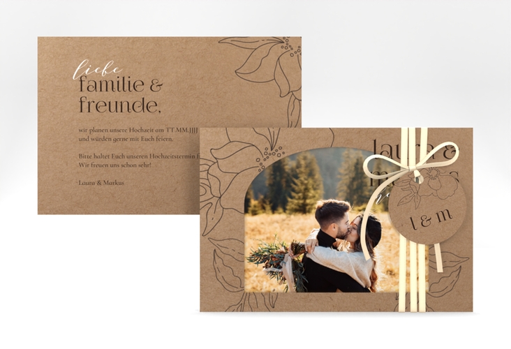 Save the Date-Karte Alpenblume A6 Karte quer hochglanz