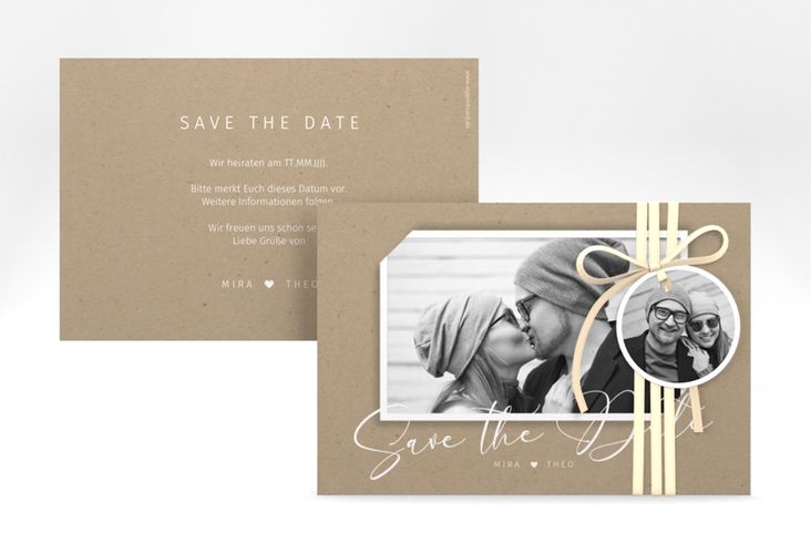 Save the Date-Karte Crafty A6 Karte quer hochglanz