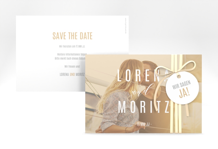 Save the Date-Karte Memory A6 Karte quer beige