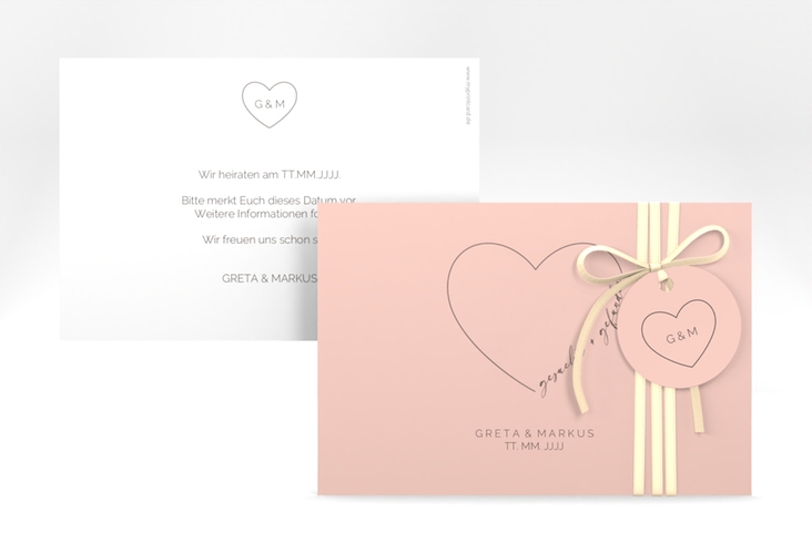 Save the Date-Karte Lebenstraum A6 Karte quer rosa