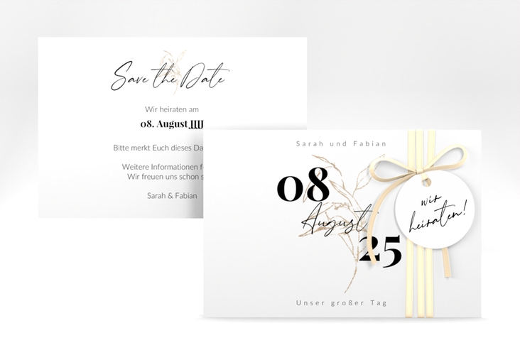 Save the Date-Karte Seed A6 Karte quer weiss hochglanz