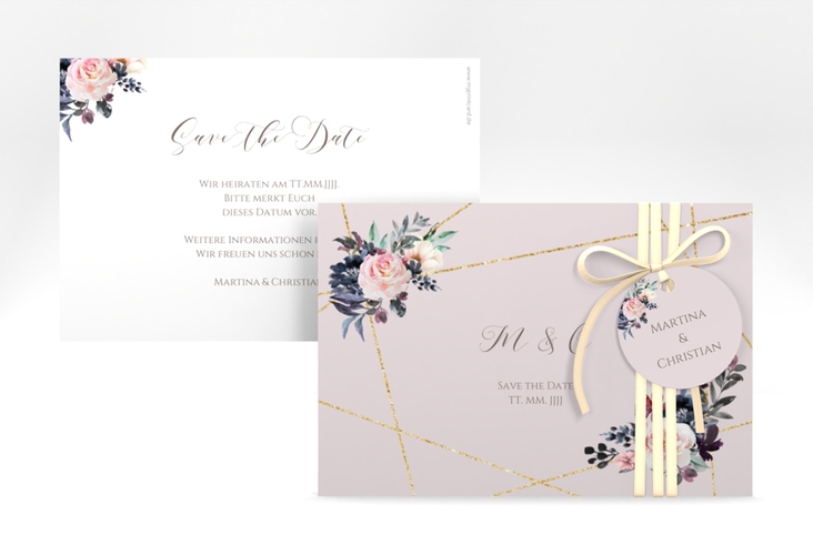 Save the Date-Karte Azalie A6 Karte quer