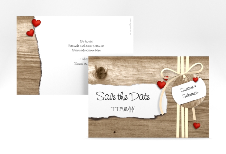 Save the Date-Karte Hochzeit Reichenhall A6 Karte quer braun hochglanz