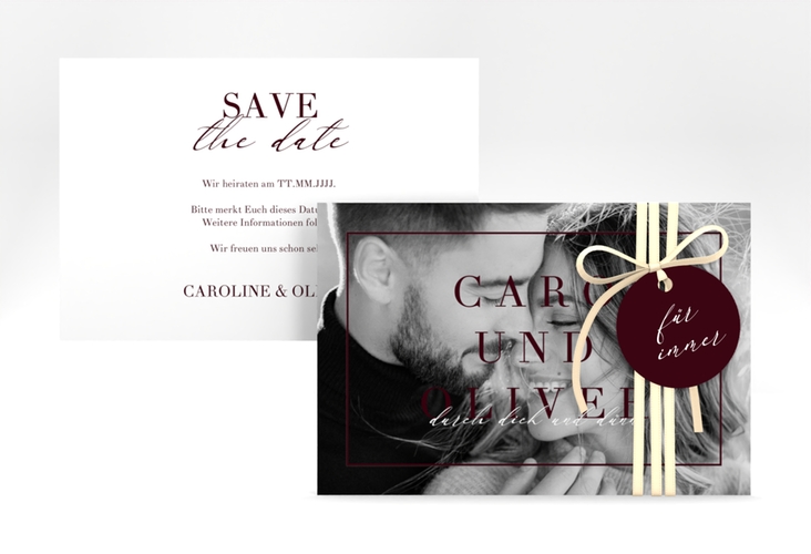 Save the Date-Karte Moment A6 Karte quer rot hochglanz