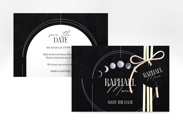 Save the Date-Karte Mondphase A6 Karte quer