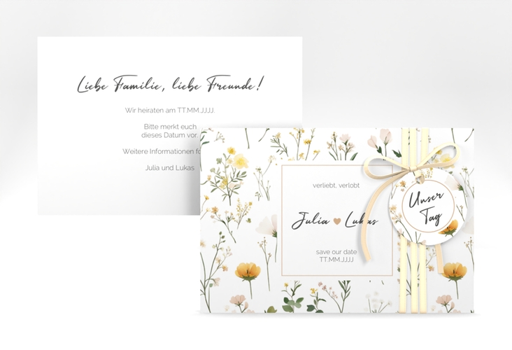 Save the Date-Karte Blumenwiese A6 Karte quer bunt hochglanz