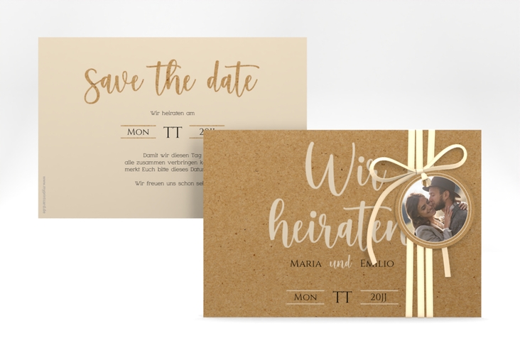 Save the Date-Karte Noble A6 Karte quer hochglanz mit elegantem Schriftzug