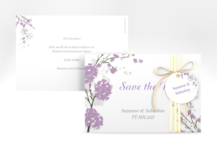 Save the Date-Karte Hochzeit Salerno A6 Karte quer flieder