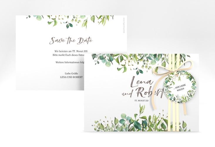Save the Date-Karte Natural A6 Karte quer weiss