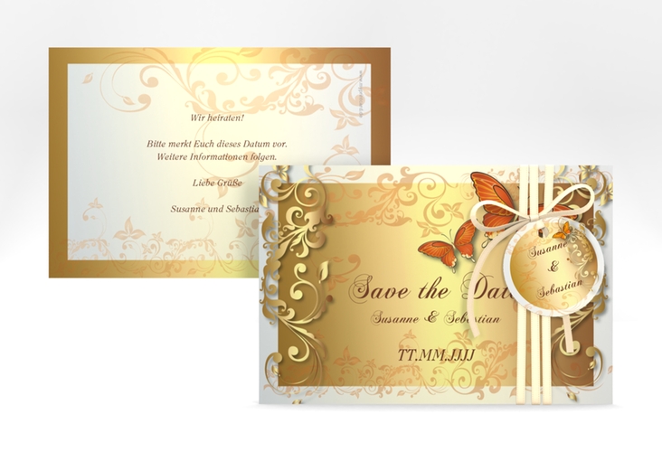 Save the Date-Karte Hochzeit "Toulouse" DIN A6 quer orange