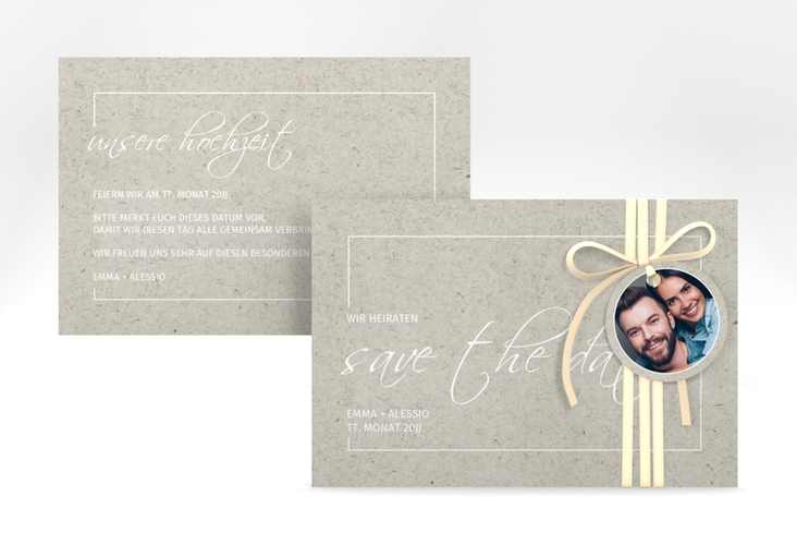 Save the Date-Karte Simple Line A6 Karte quer grau
