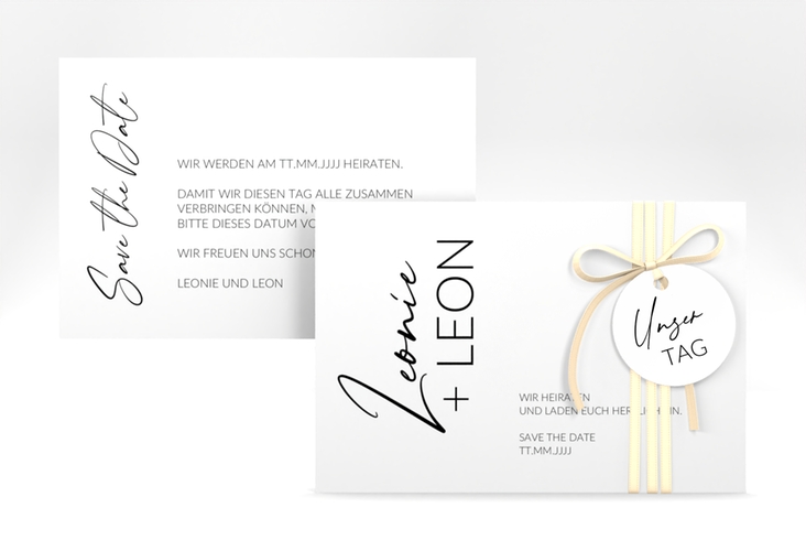 Save the Date-Karte Your Name A6 Karte quer weiss