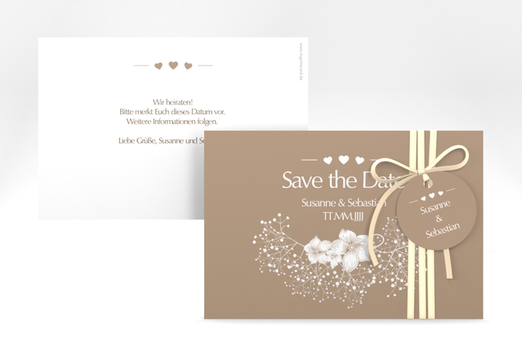Save the Date-Karte Hochzeit Jena A6 Karte quer braun