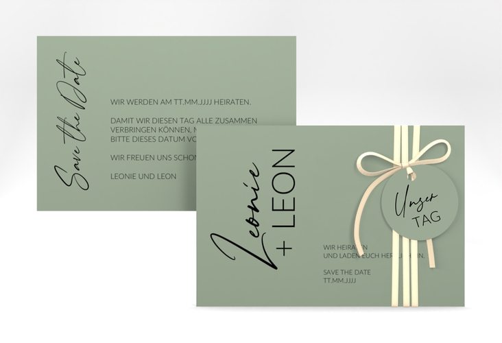 Save the Date-Karte Your Name A6 Karte quer gruen
