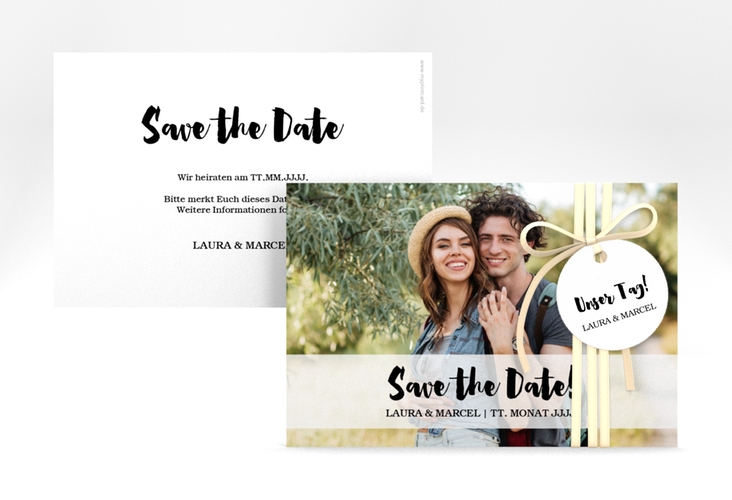 Save the Date-Karte "Mirage" DIN A6 quer weiss