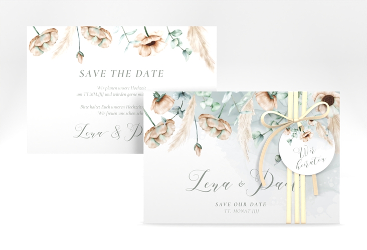 Save the Date-Karte Anemone A6 Karte quer