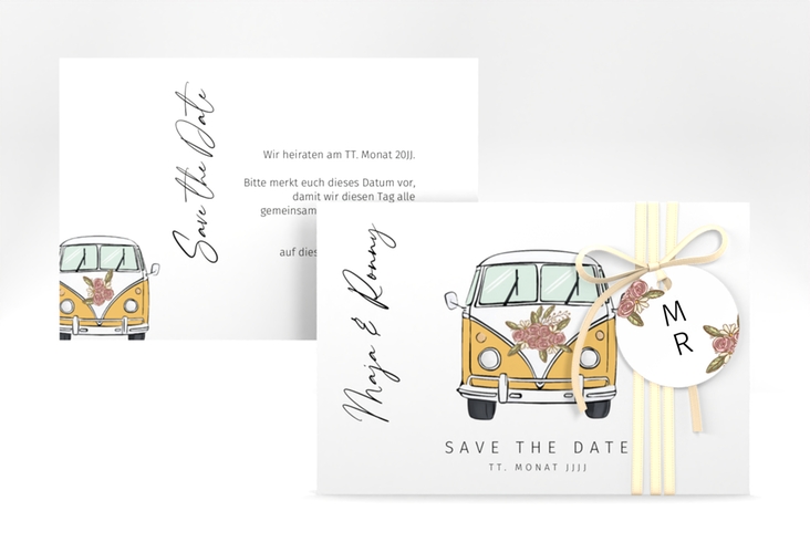 Save the Date-Karte Hochzeitsbulli A6 Karte quer