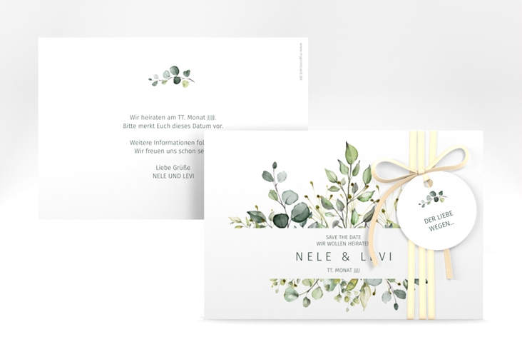 Save the Date-Karte Enchanting A6 Karte quer weiss hochglanz