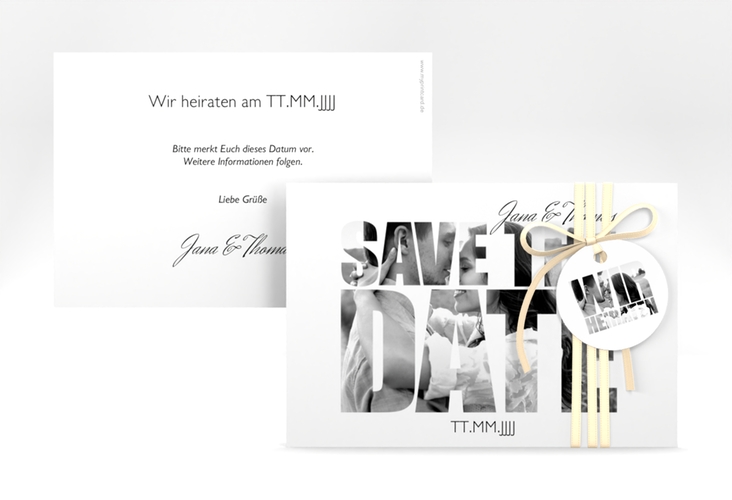 Save the Date-Karte Hochzeit Letters A6 Karte quer