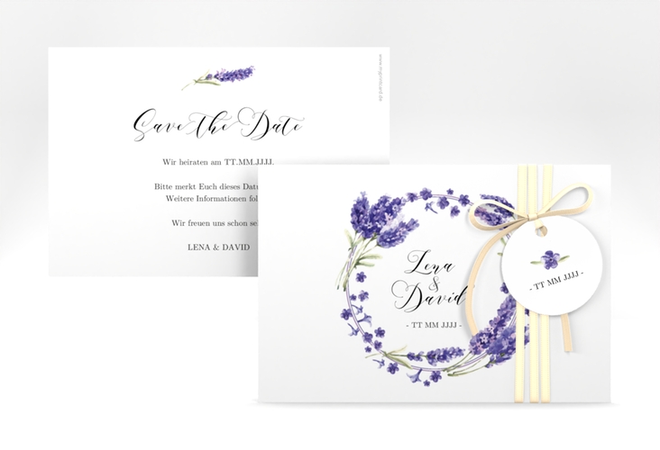 Save the Date-Karte Lavendel A6 Karte quer