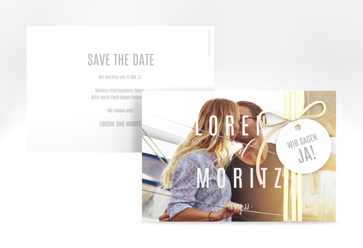 Save the Date-Karte Memory A6 Karte quer weiss