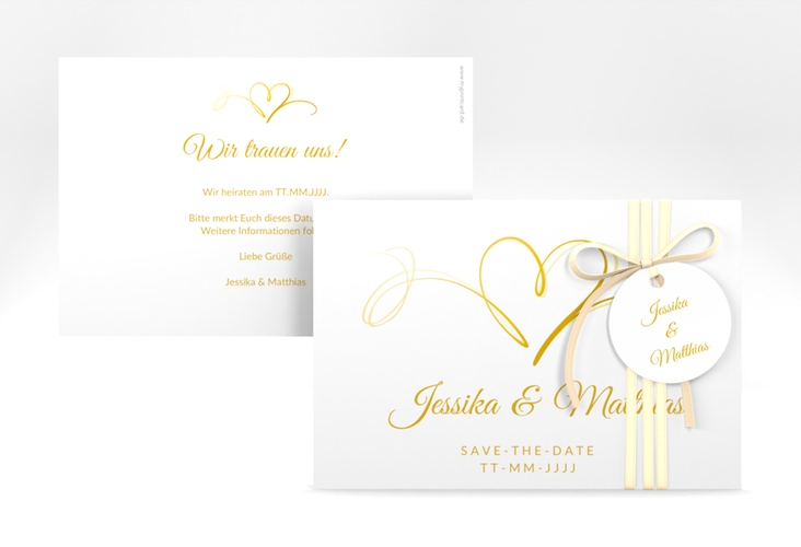 Save the Date-Karte Envie A6 Karte quer gold