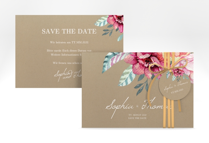 Save the Date-Karte Blooming A6 Karte quer hochglanz