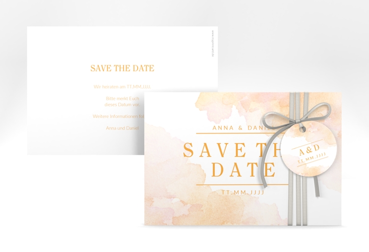 Save the Date-Karte Blush A6 Karte quer