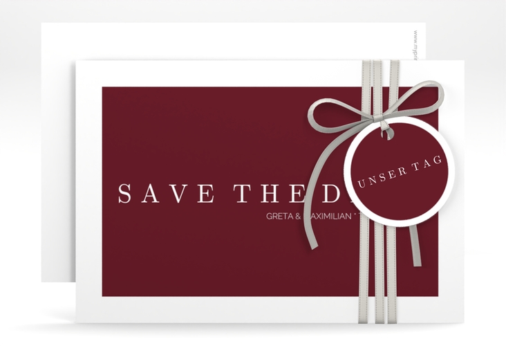 Save the Date-Karte Simply A6 Karte quer rot