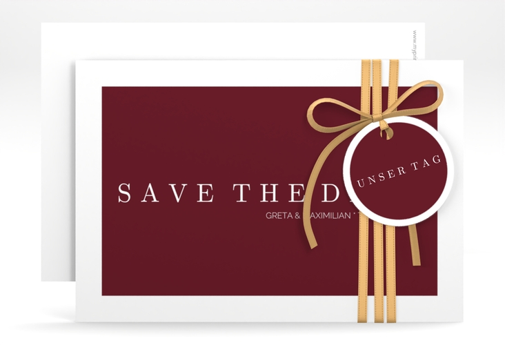 Save the Date-Karte Simply A6 Karte quer rot