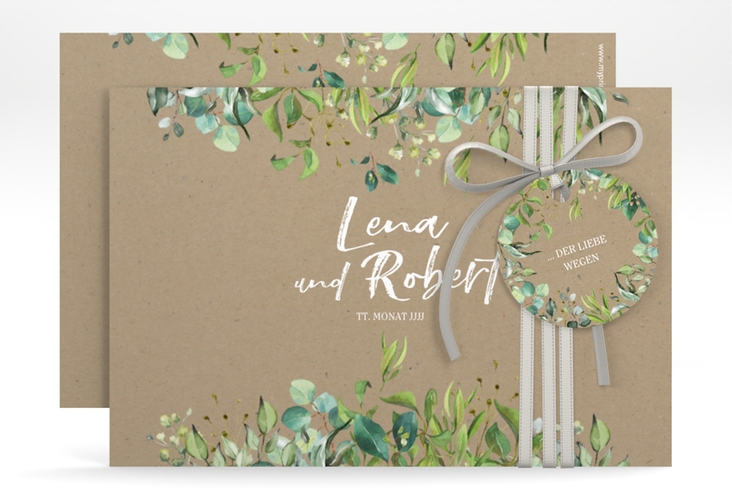 Save the Date-Karte Natural A6 Karte quer Kraftpapier