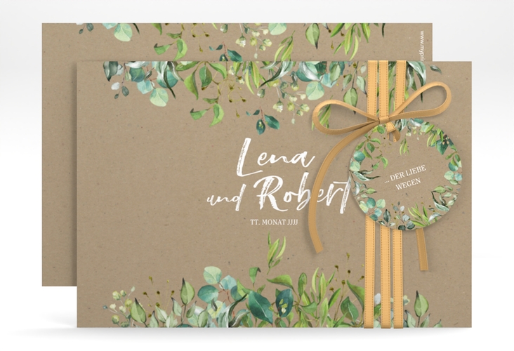Save the Date-Karte Natural A6 Karte quer Kraftpapier