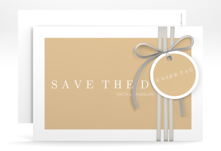 Save the Date-Karte Simply A6 Karte quer beige hochglanz